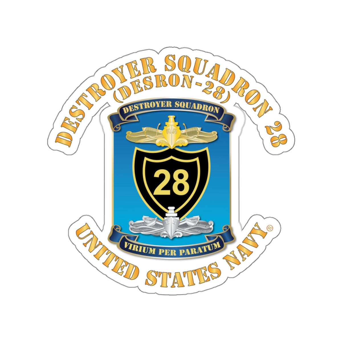 Die-Cut Vinyl Sticker - Navy - Destroyer Squadron 23 (DESRON-23)