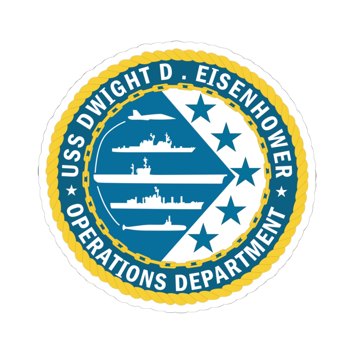 Kiss-Cut Stickers - Navy - USS Dwight D. Eisenhower (CVN-69) - Operations Department wo txt
