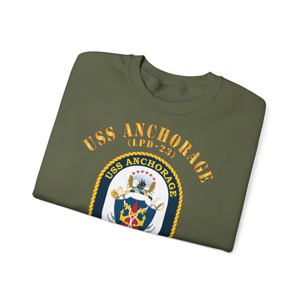Unisex Heavy Blend™ Crewneck Sweatshirt - Navy - USS Anchorage (LPD-23)