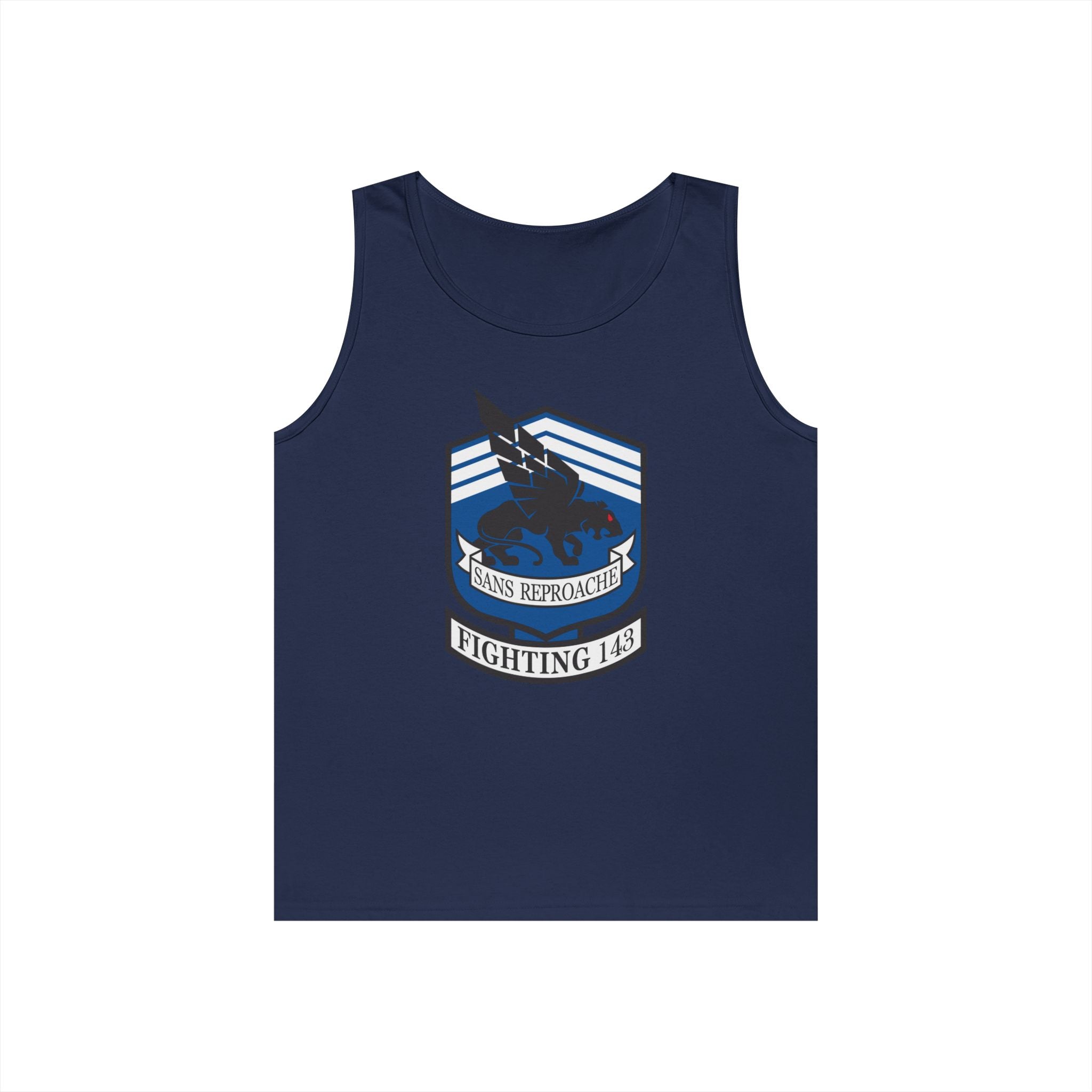 Unisex Heavy Cotton Tank Top - Navy - Strike Fighter Squadron 143 (VFA-143) wo txt