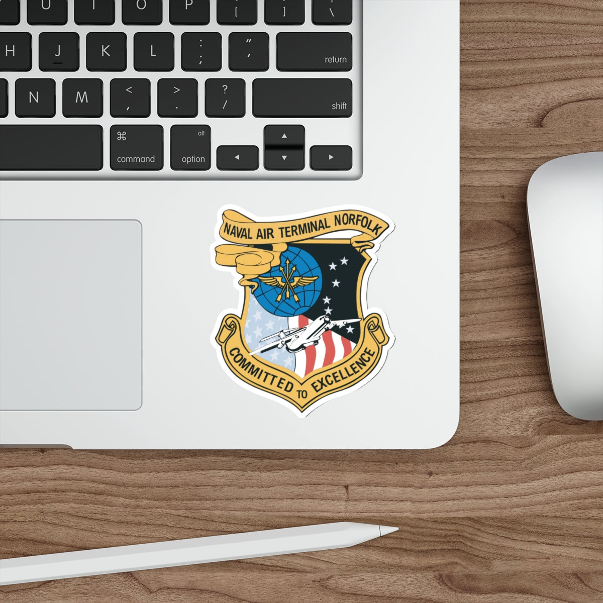 Die-Cut Vinyl Sticker - Navy - Naval Air Terminal Norfolk wo Txt