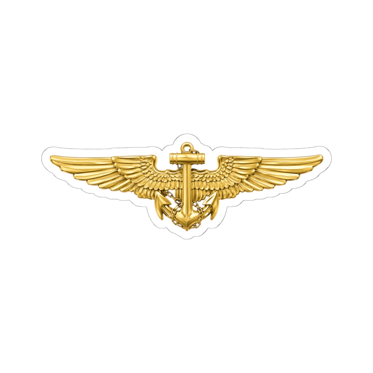 Kiss-Cut Stickers - Navy - Badge - Naval Aviator Wings wo txt - 3D - Enhanced