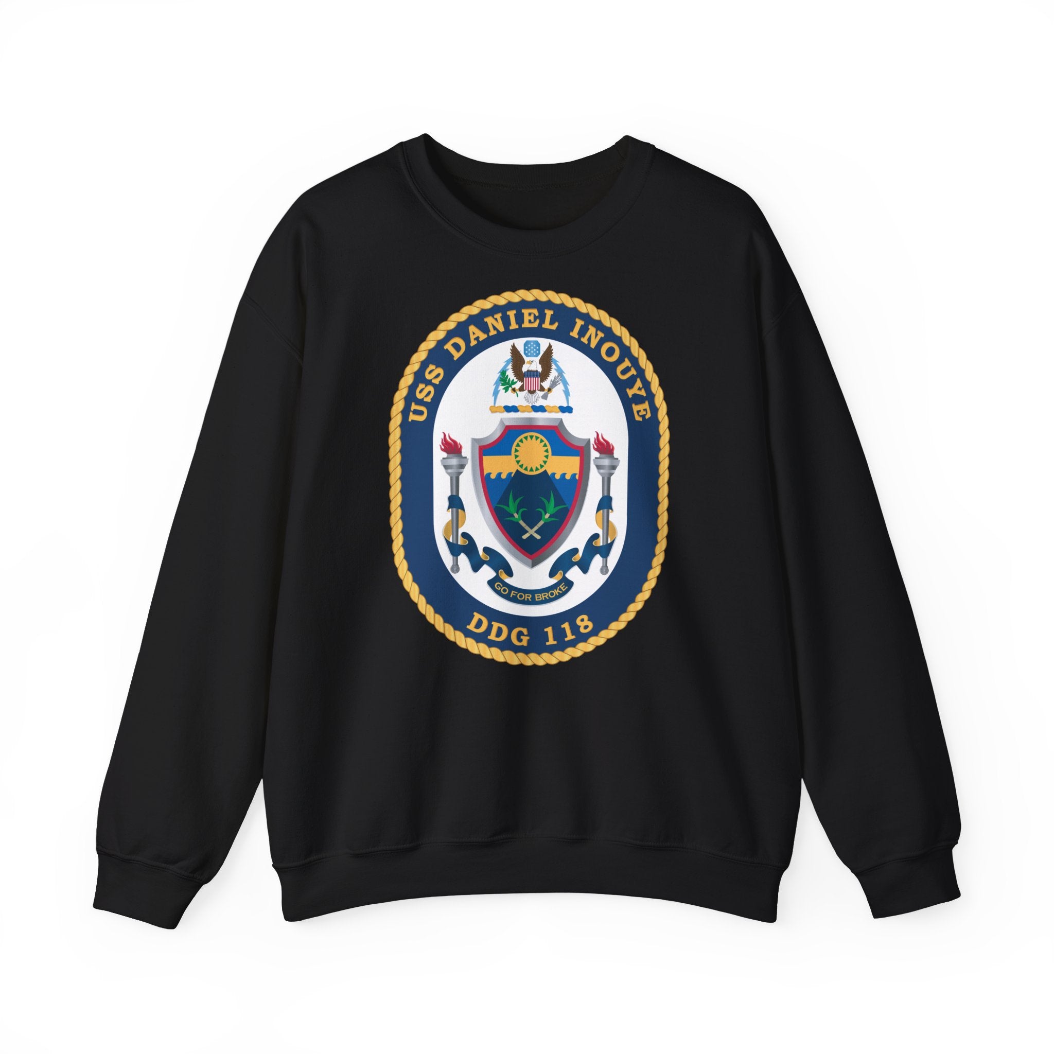 Unisex Heavy Blend™ Crewneck Sweatshirt - Navy - USS Daniel Inouye (DDG-118) wo txt