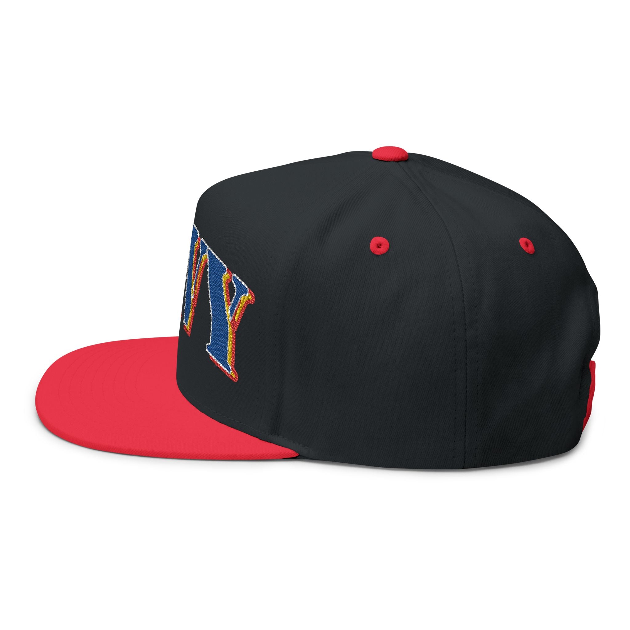 US Navy Embroidered Flat Bill Hat — Retro Varsity Military Style