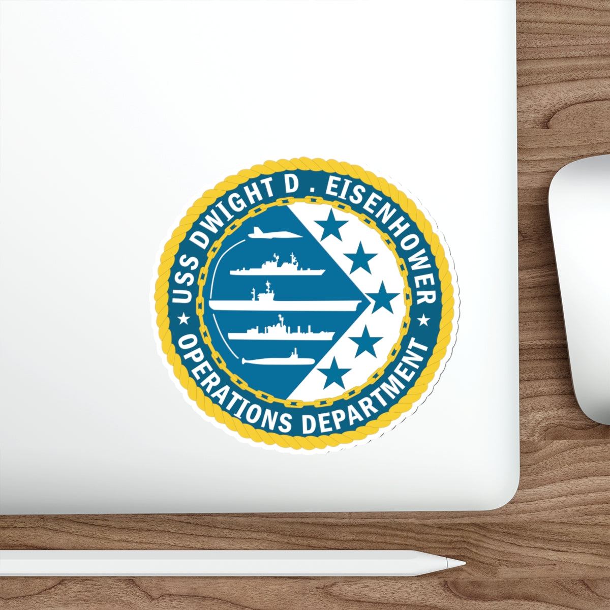 Die-Cut Vinyl Sticker - Navy - USS Dwight D. Eisenhower (CVN-69) - Operations Department wo txt