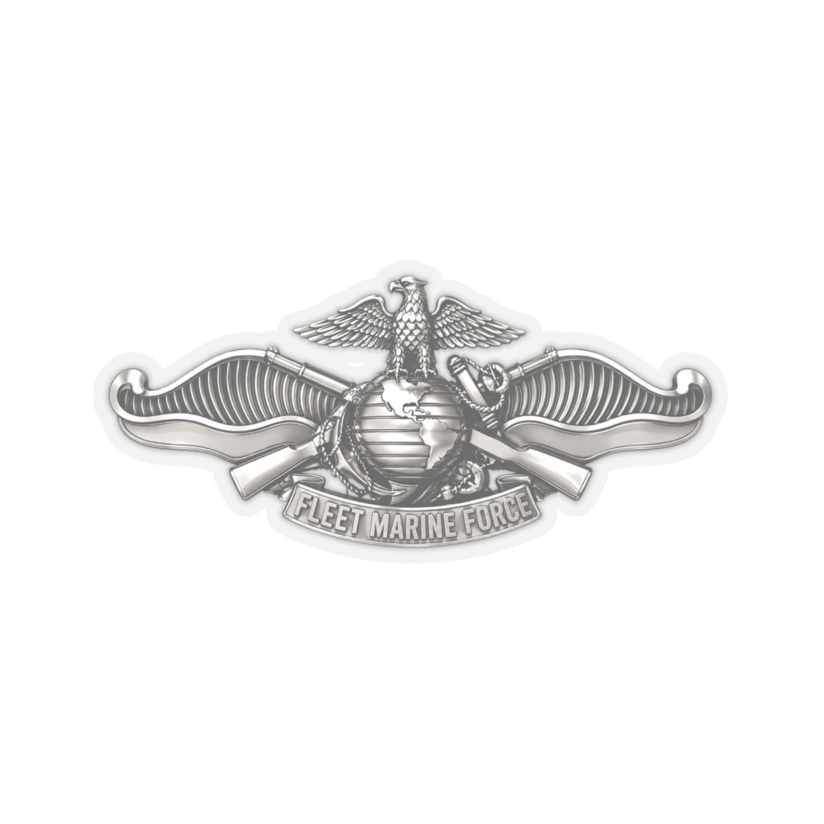 Kiss-Cut Stickers - Navy - Badge - Fleet Marine Force (FMF) wo txt - Enlisted - 3D - Enhanced
