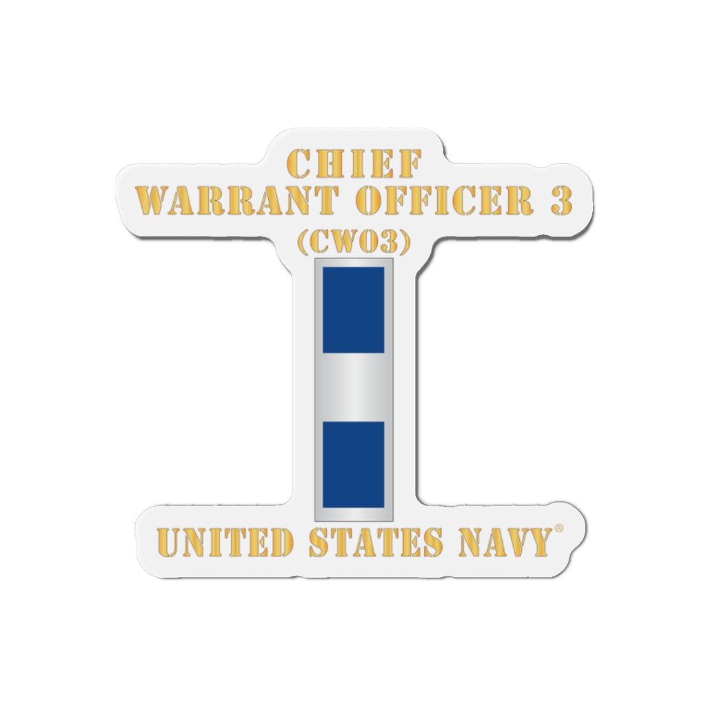 Die-Cut Magnet - Navy - Chief Warrant Officer 3 - CW03