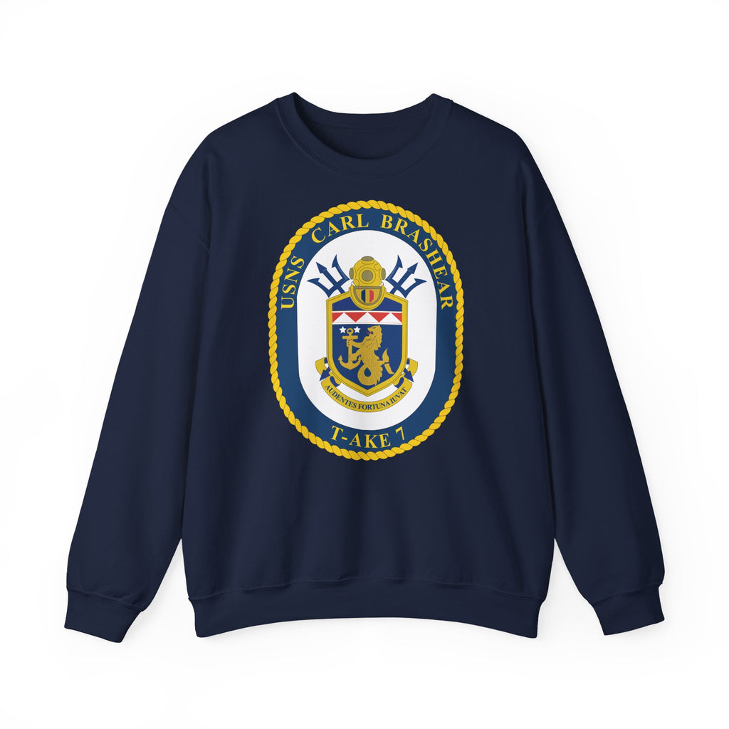 Unisex Heavy Blend™ Crewneck Sweatshirt - Navy - USNS Carl Brashear (T-AKE 7) wo txt