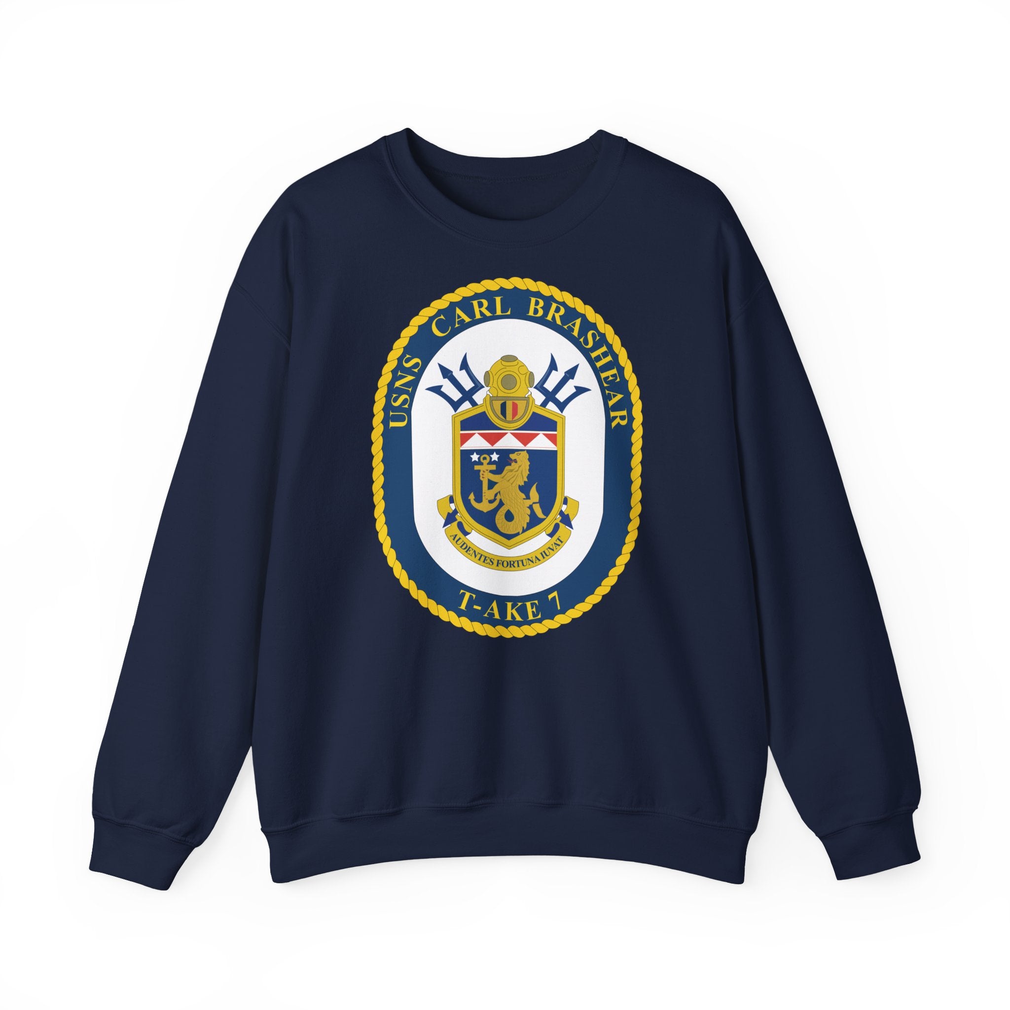Unisex Heavy Blend™ Crewneck Sweatshirt - Navy - USNS Carl Brashear (T-AKE 7) wo txt