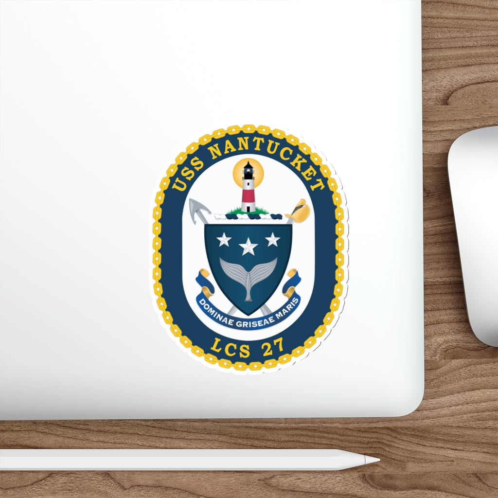 Die-Cut Vinyl Sticker - Navy - USS Nantucket (LCS-27) wo txt