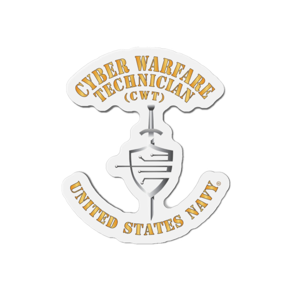 Die-Cut Magnet - Navy - Rate - Cyber Warfare Technician (CWT)