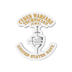 Die-Cut Magnet - Navy - Rate - Cyber Warfare Technician (CWT)