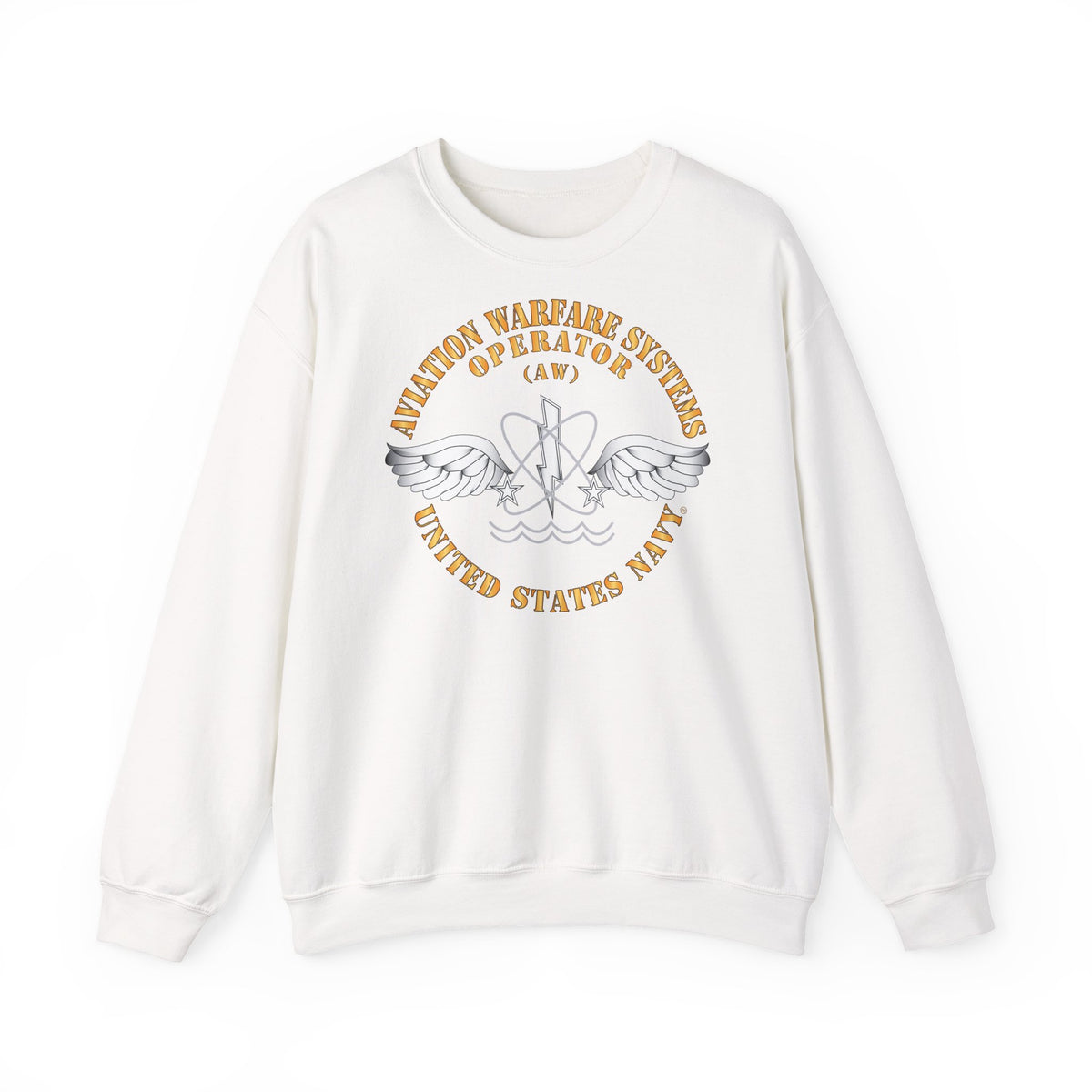 Unisex Heavy Blend™ Crewneck Sweatshirt - Navy - Rate - Aviation Warfare Systems Operator (AW)
