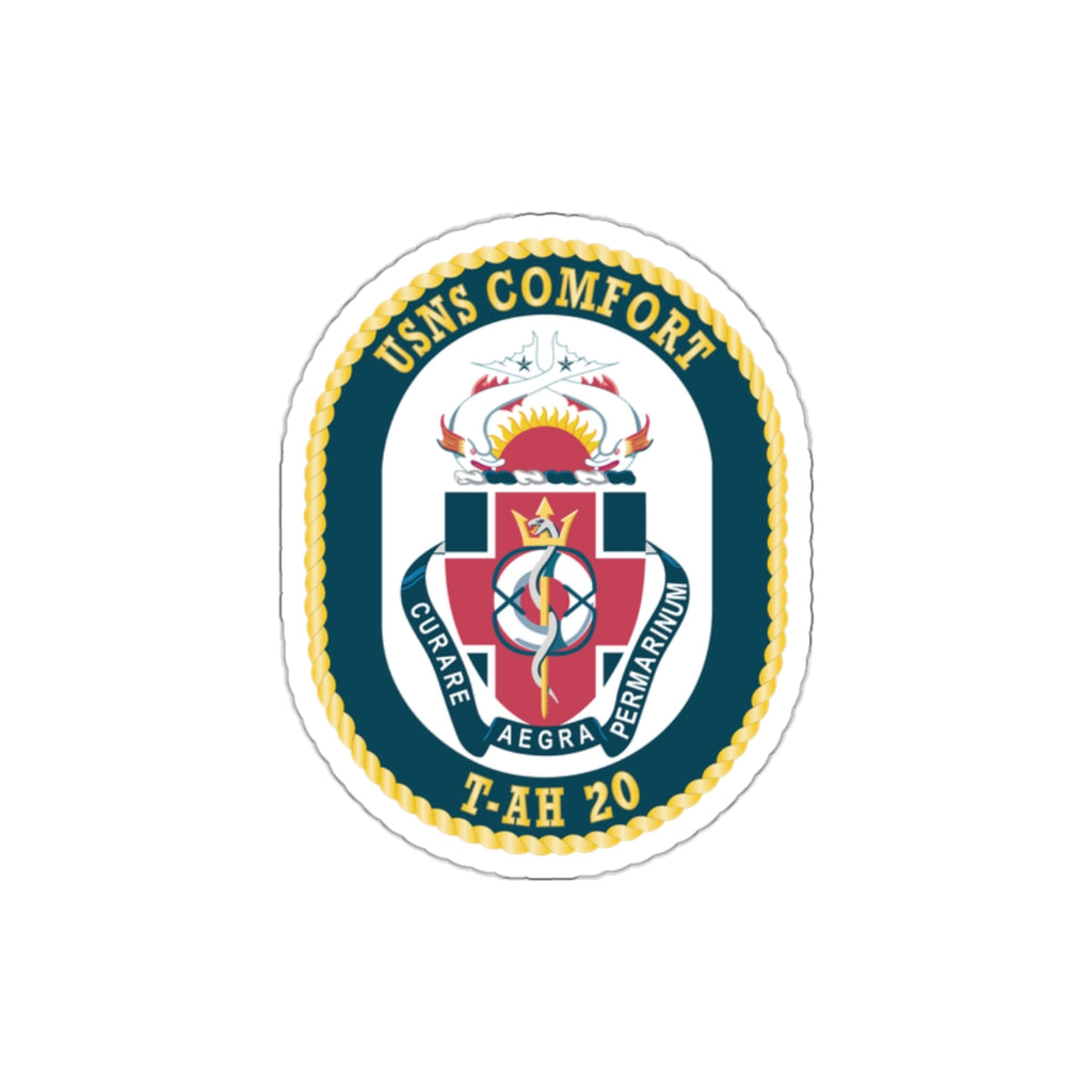 Die-Cut Vinyl Sticker - Navy - USNS Comfort (T-AH 20) wo txt