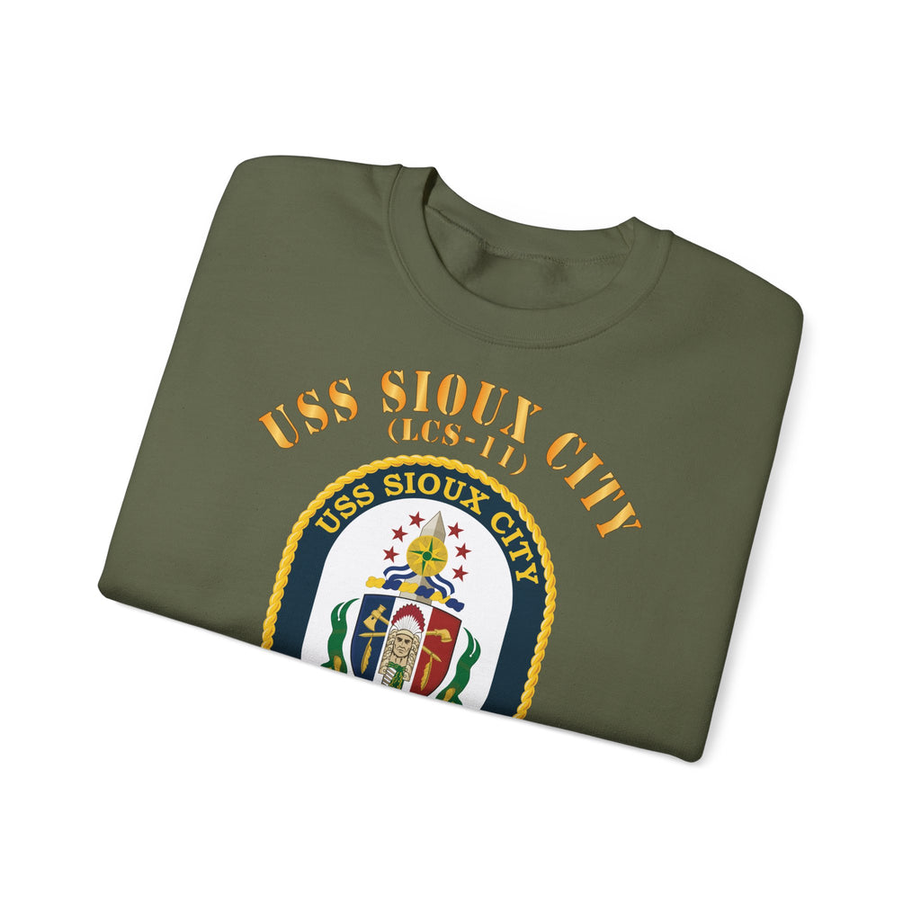 Unisex Heavy Blend™ Crewneck Sweatshirt - Navy - USS Sioux City (LCS-11)