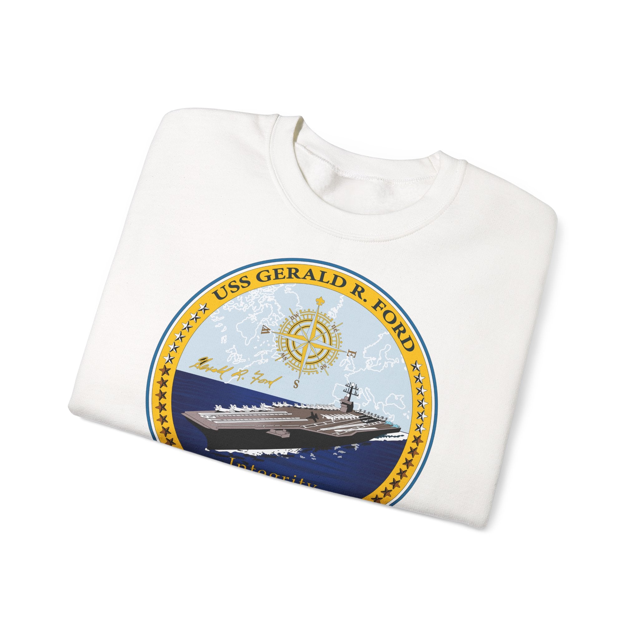 Unisex Heavy Blend™ Crewneck Sweatshirt - Navy - USS Gerald R. Ford (CVN-78) wo txt