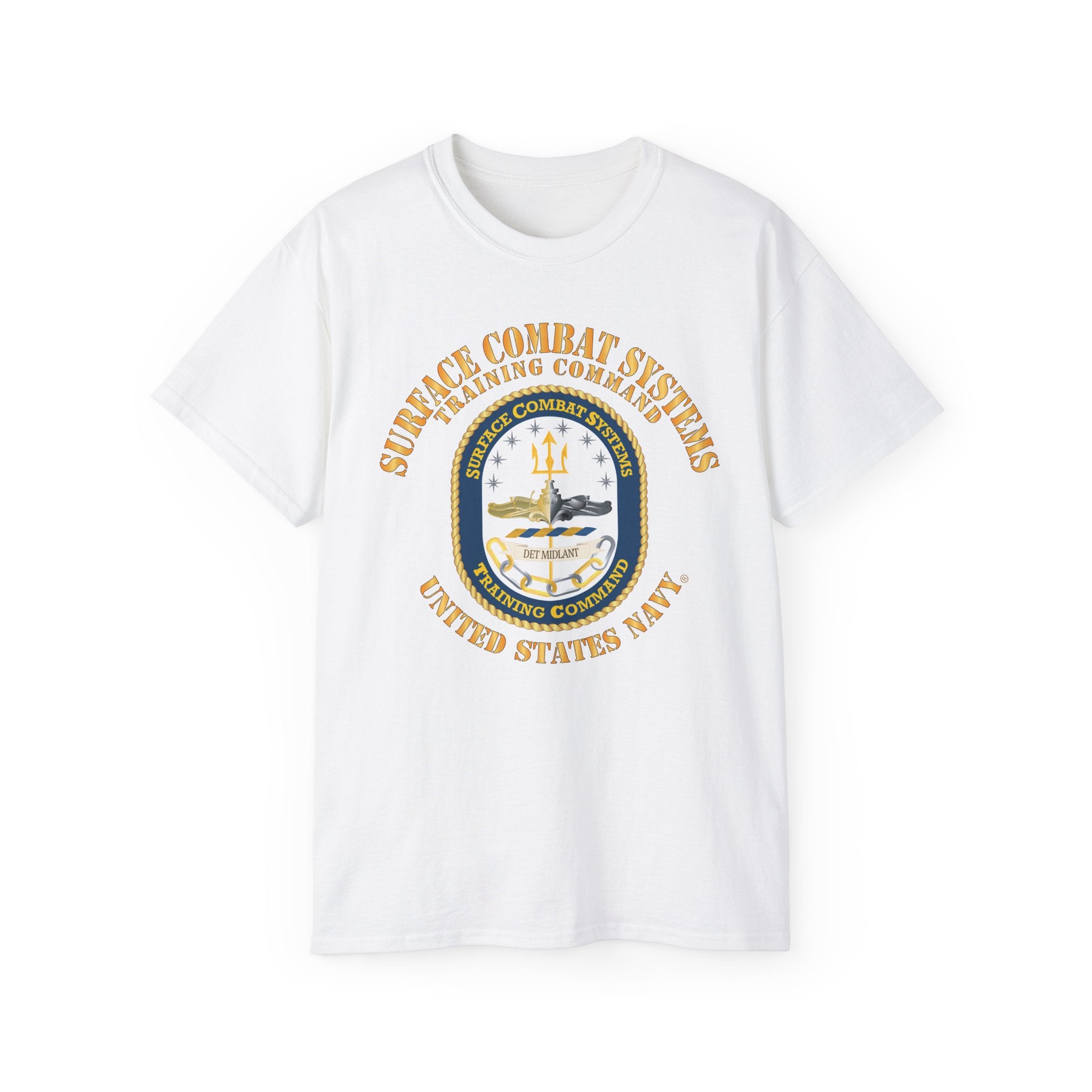 Unisex Ultra Cotton T-Shirt - Navy - Surface Combat Systems Training Command - DET MIDLANT