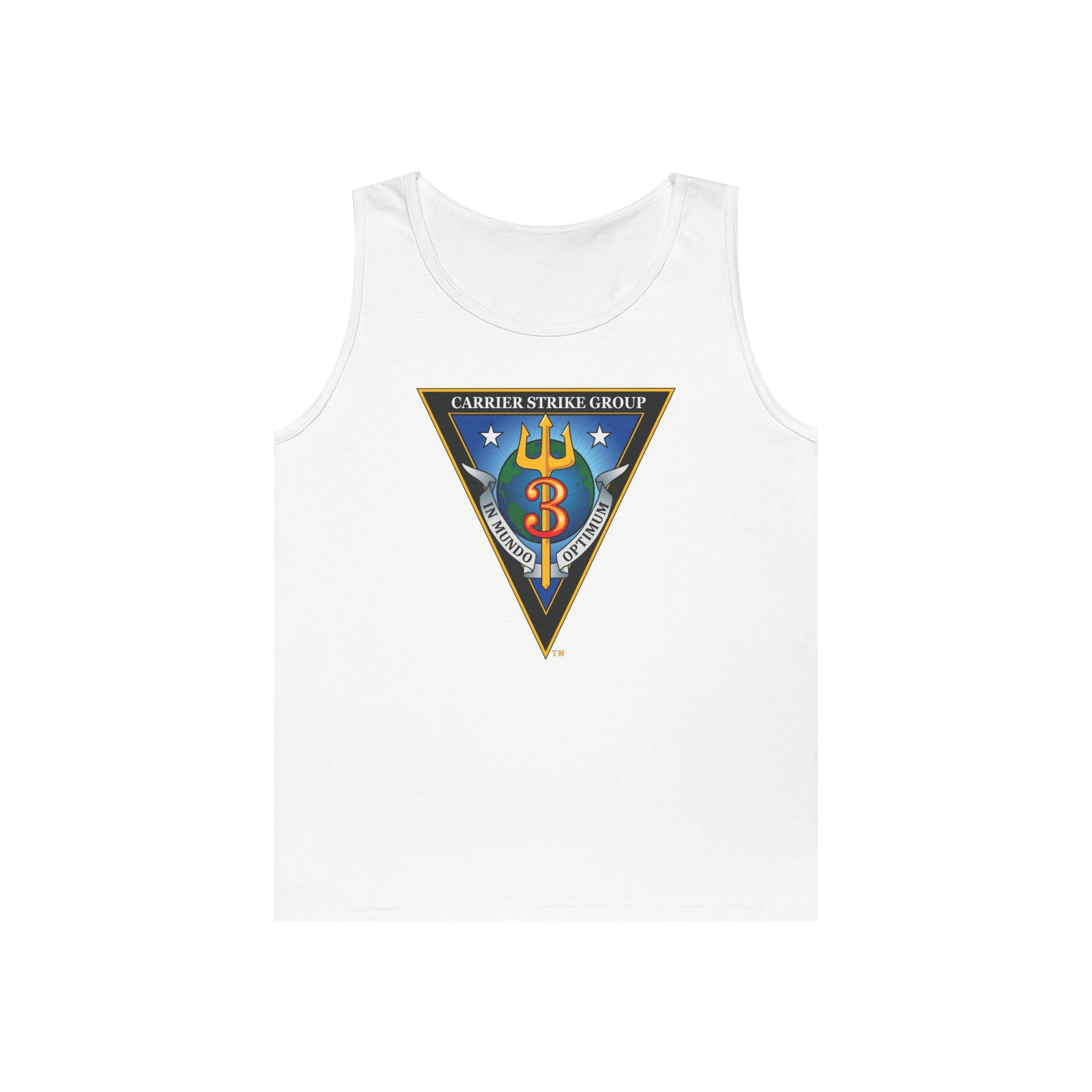 Unisex Heavy Cotton Tank Top - Navy - Carrier Strike Group 3 (CSG-3) wo txt