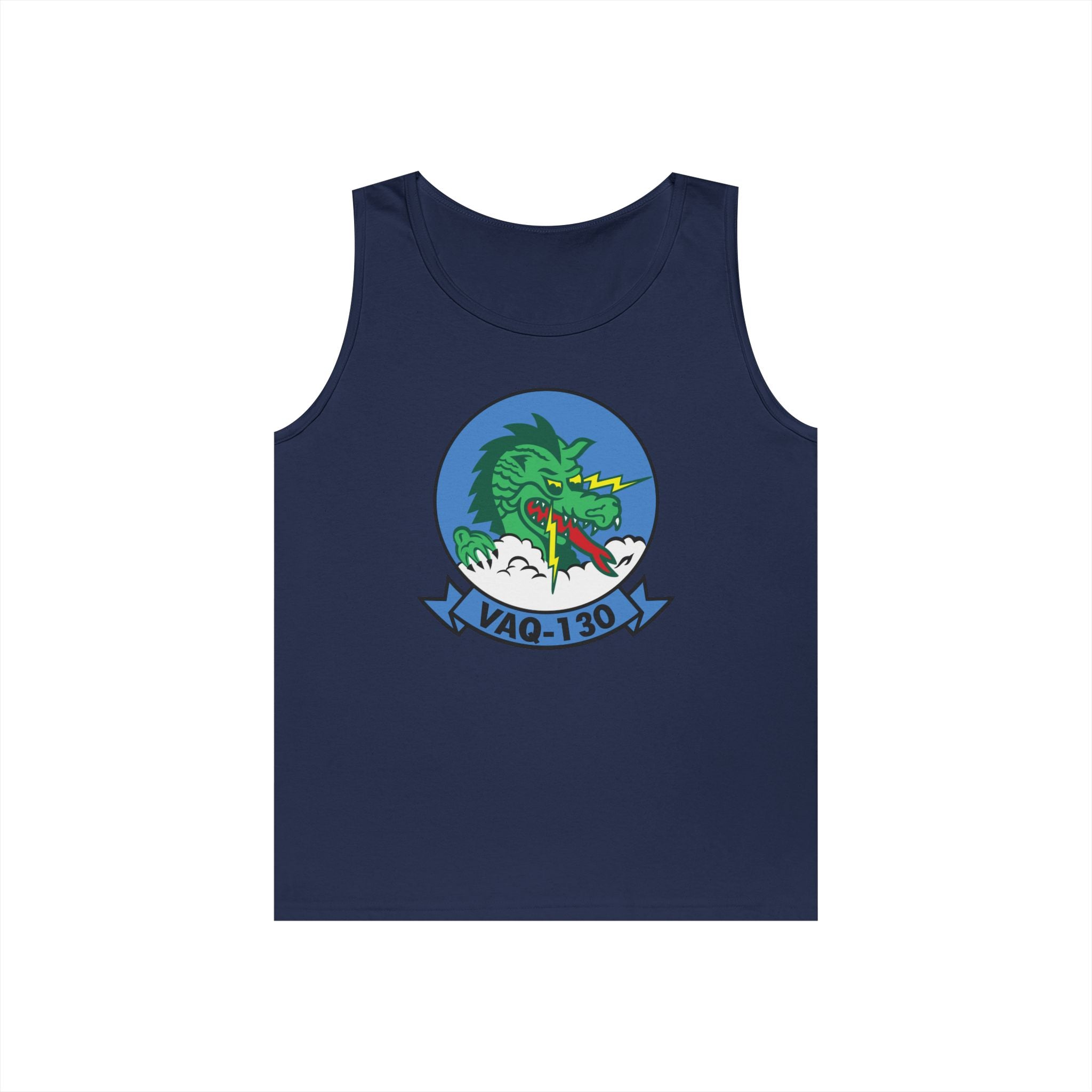 Unisex Heavy Cotton Tank Top - Navy - Electronic Attack Squadron 130 (VAQ-130) wo txt