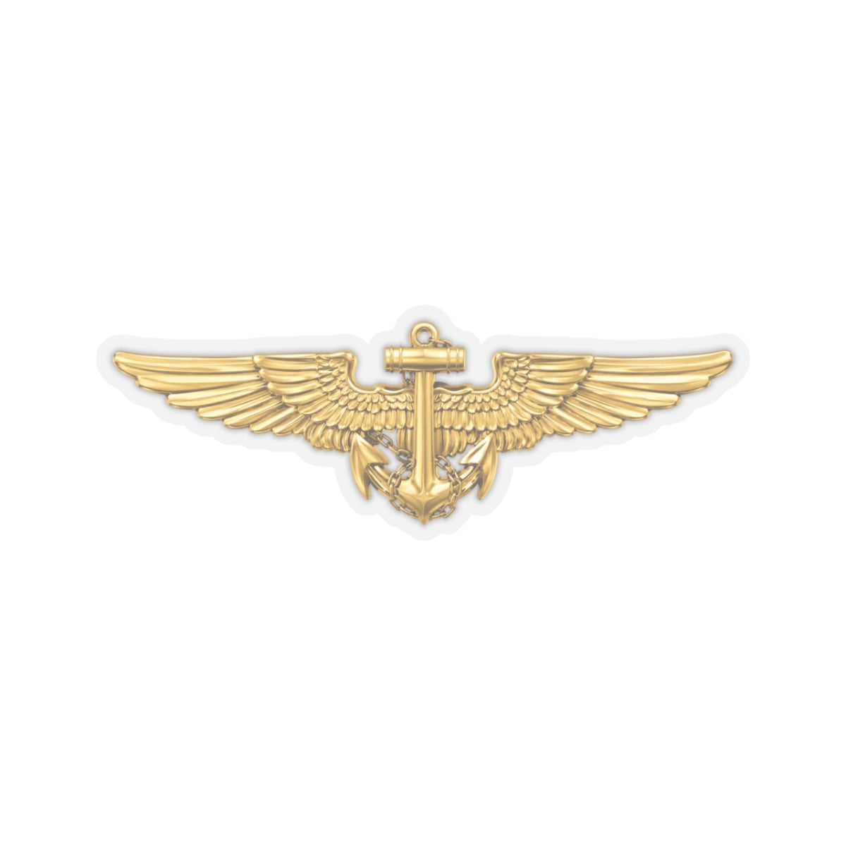 Kiss-Cut Stickers - Navy - Badge - Naval Aviator Wings wo txt - 3D - Enhanced