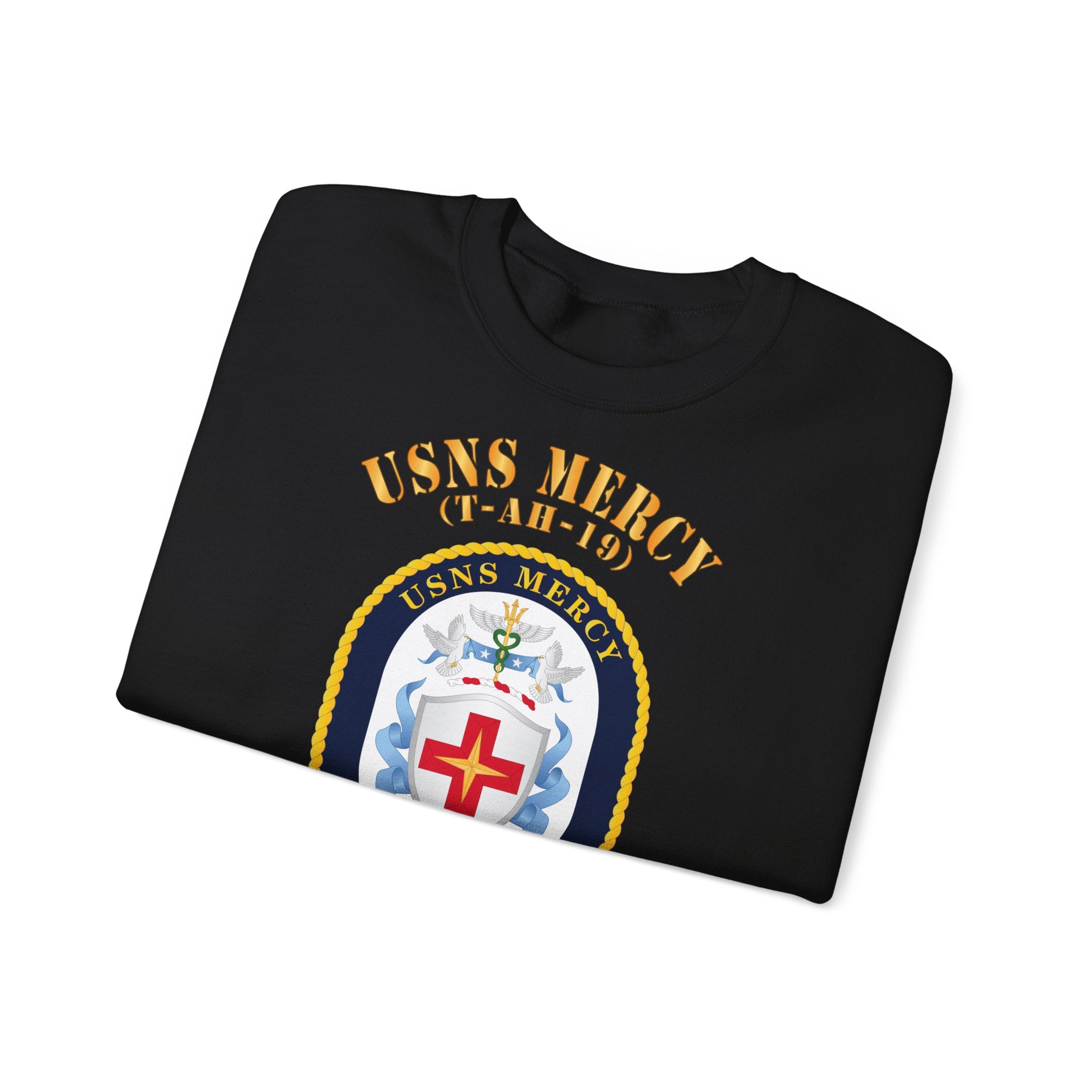 Unisex Heavy Blend™ Crewneck Sweatshirt - Navy - USNS Mercy (T-AH-19)