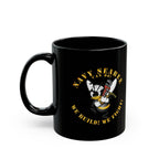 Black Mug (11oz, 15oz) - Navy - Navy SeaBee - w Wrench and Hammer X 300