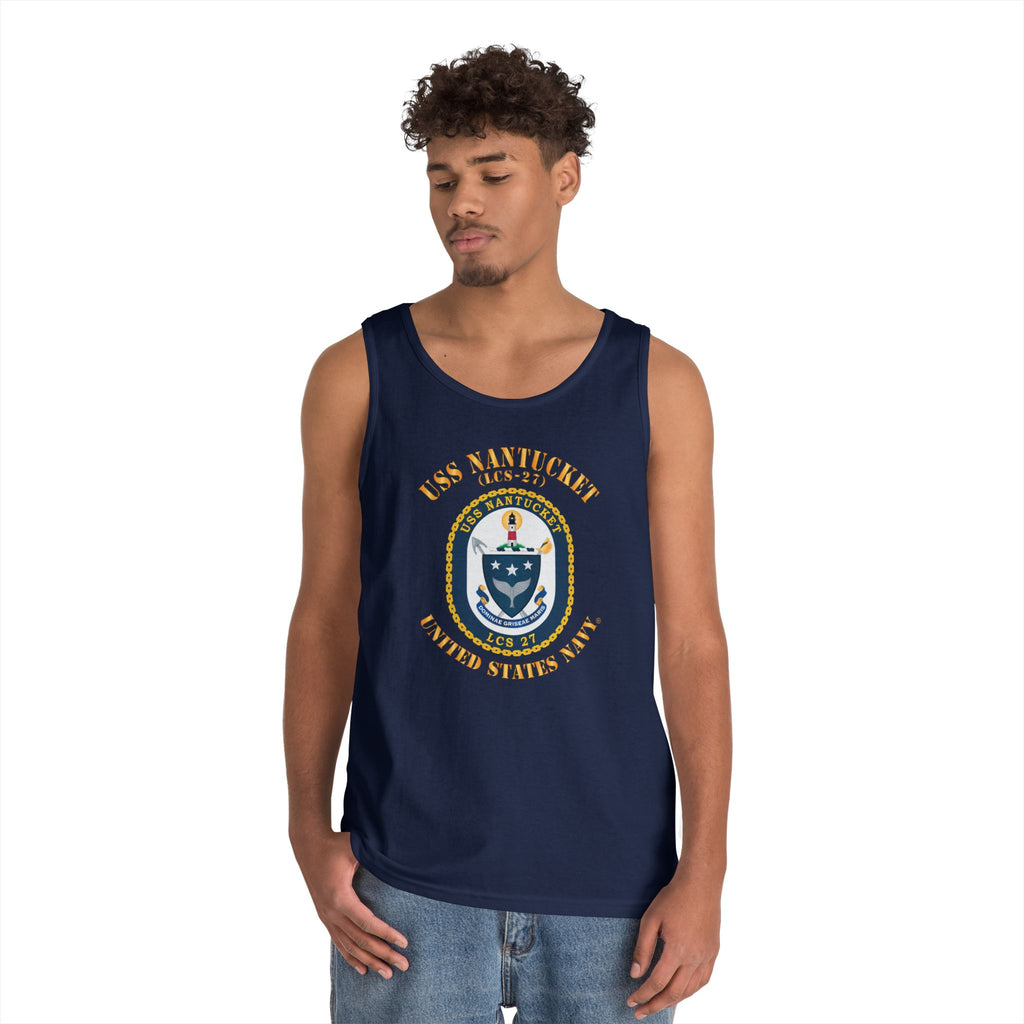 Unisex Heavy Cotton Tank Top - Navy - USS Nantucket (LCS-27)