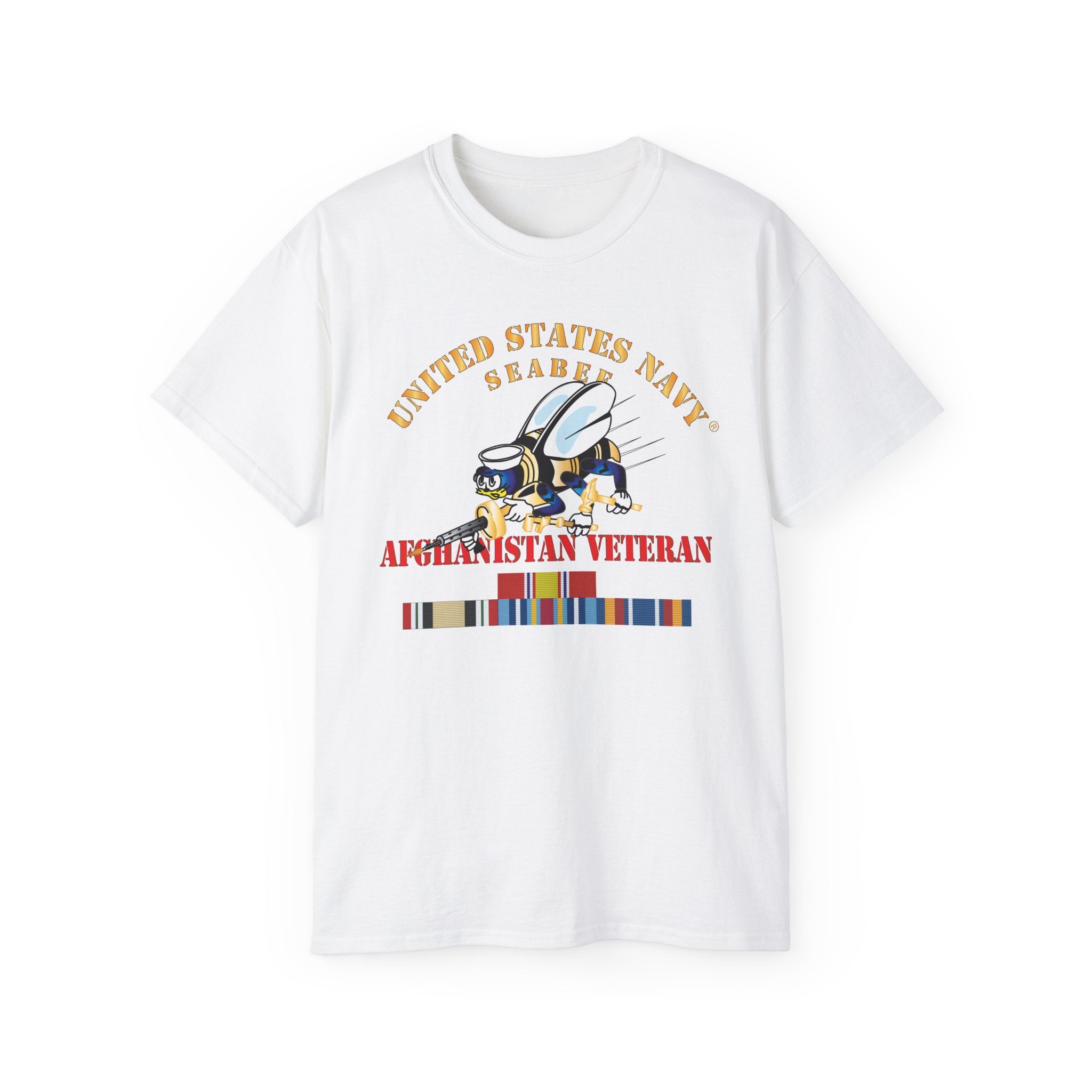 Unisex Ultra Cotton T-Shirt - Navy - Seabee - Afghanistan Veteran