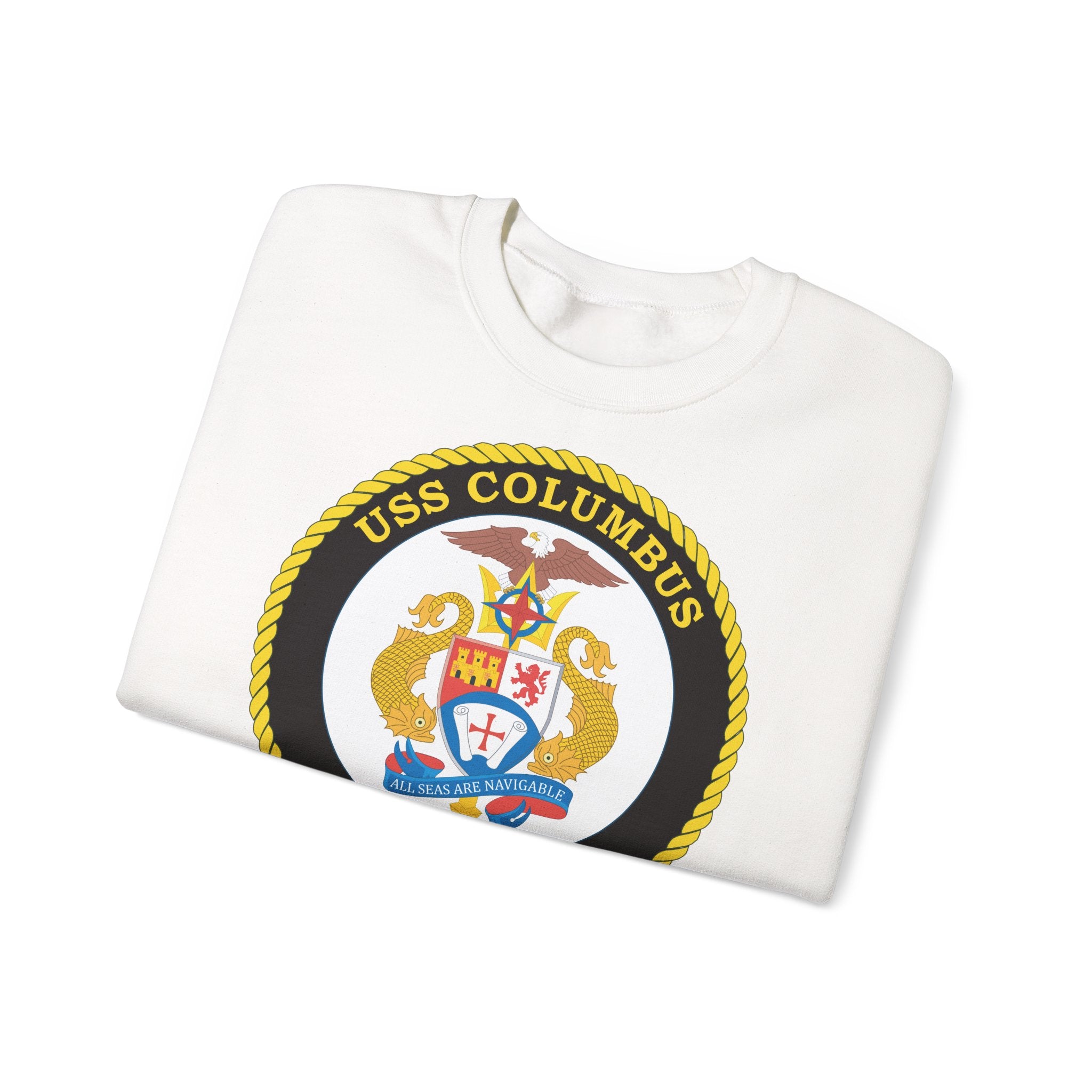 Unisex Heavy Blend™ Crewneck Sweatshirt - Navy - USS Columbus (SSN-762) wo txt