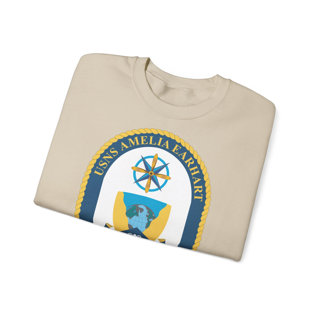 Unisex Heavy Blend™ Crewneck Sweatshirt - Navy - USNS Amelia Earhart (T-AKE 6) wo txt