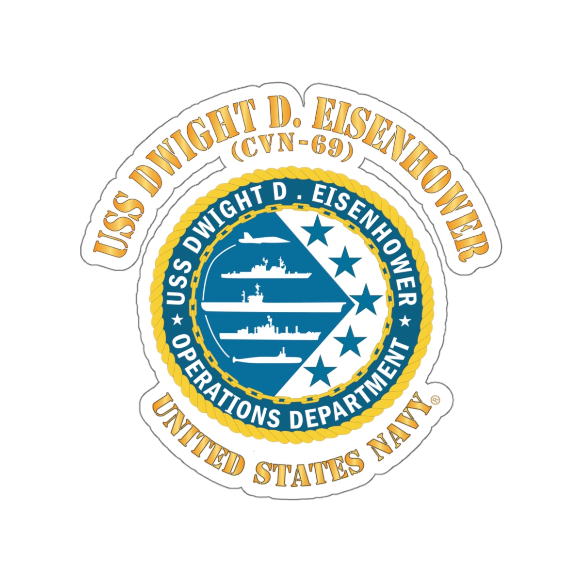 Die-Cut Vinyl Sticker - Navy - USS Dwight D. Eisenhower (CVN-69) - Operations Department