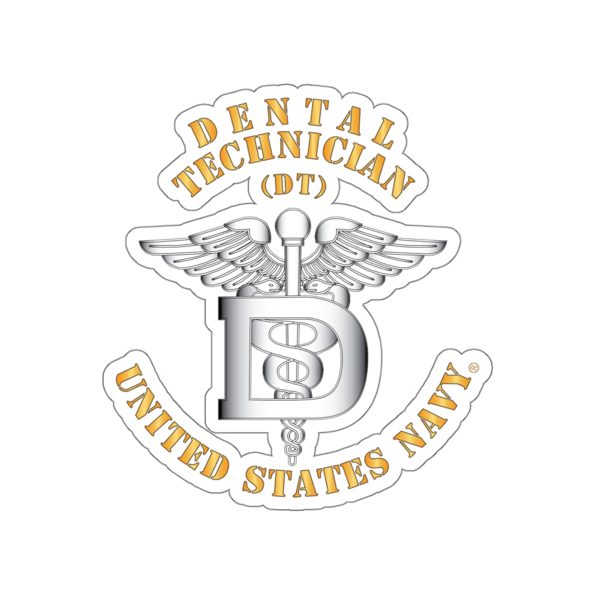 Die-Cut Vinyl Sticker - Navy - Rate - Dental Technician (DT)