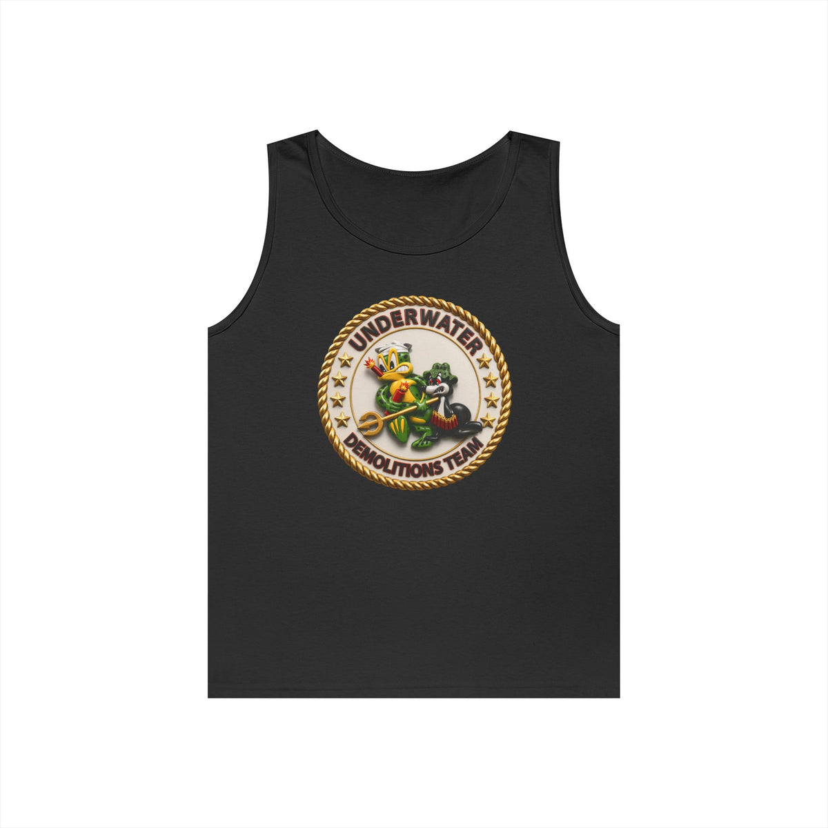 Unisex Heavy Cotton Tank Top - Navy - SOF - Underwater Demolitions Team - Sammy - Freddie - 3D - Enhanced