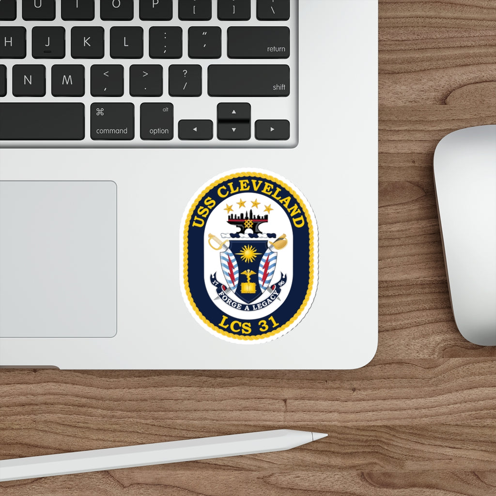 Die-Cut Vinyl Sticker - Navy - USS Cleveland (LCS-31) wo txt