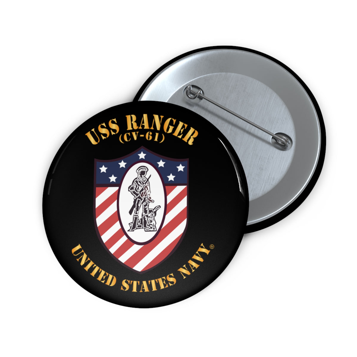 Pin Button - Navy - USS Ranger (CV-61) X 300