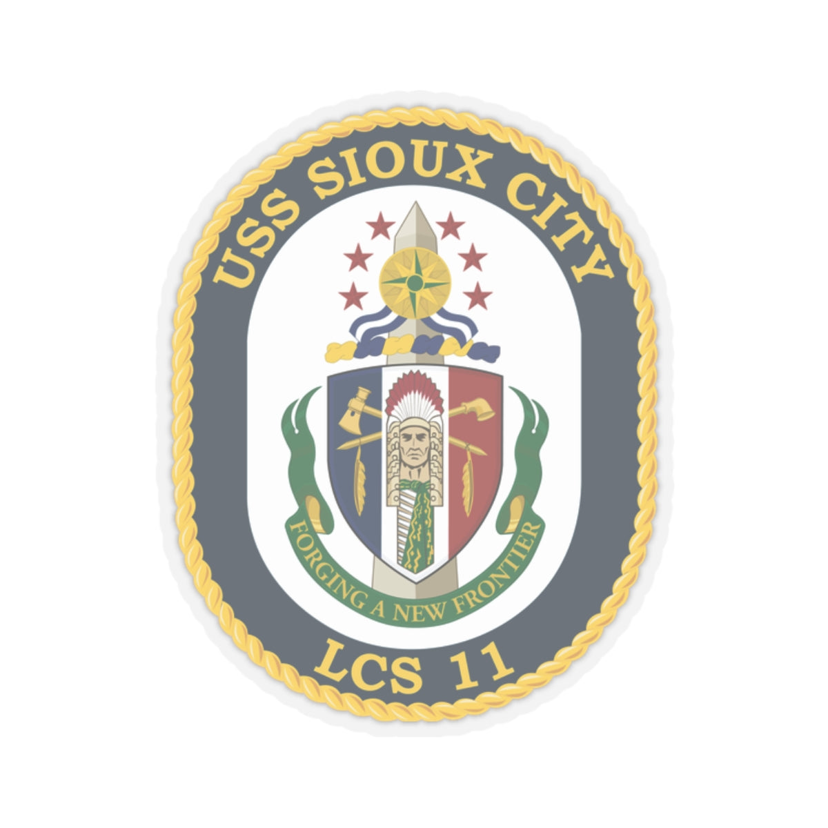Kiss-Cut Stickers - Navy - USS Sioux City (LCS-11) wo Txt
