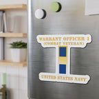 Die-Cut Magnet - Navy - Warrant Officer 1 - Combat Veteran