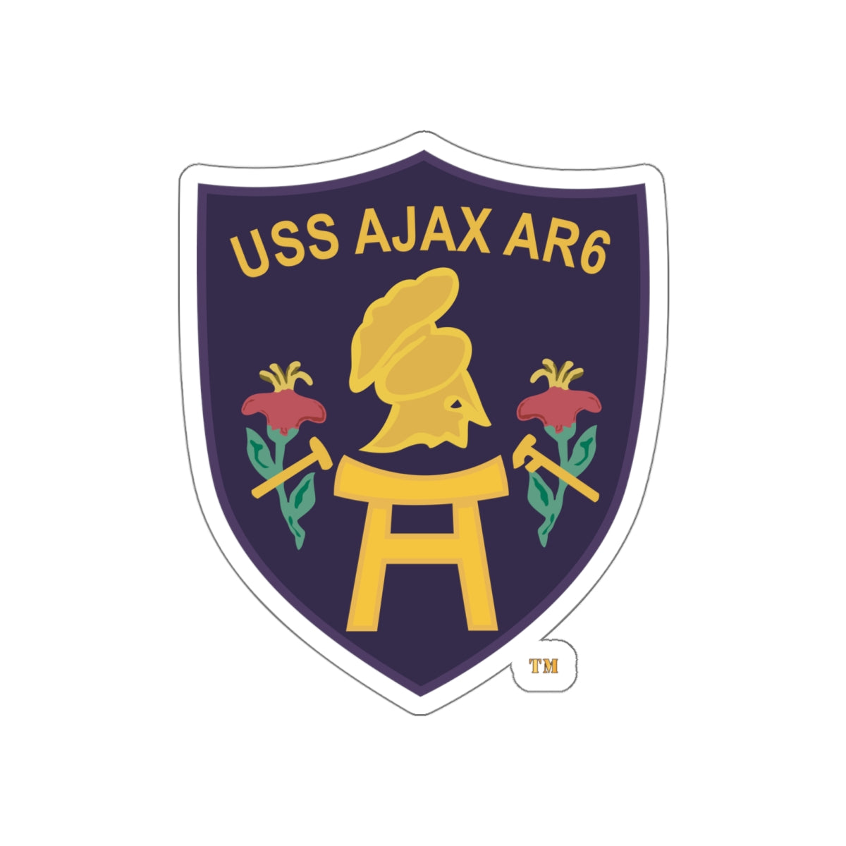 Die-Cut Vinyl Sticker - Navy - USS Ajax (AR-6) wo txt