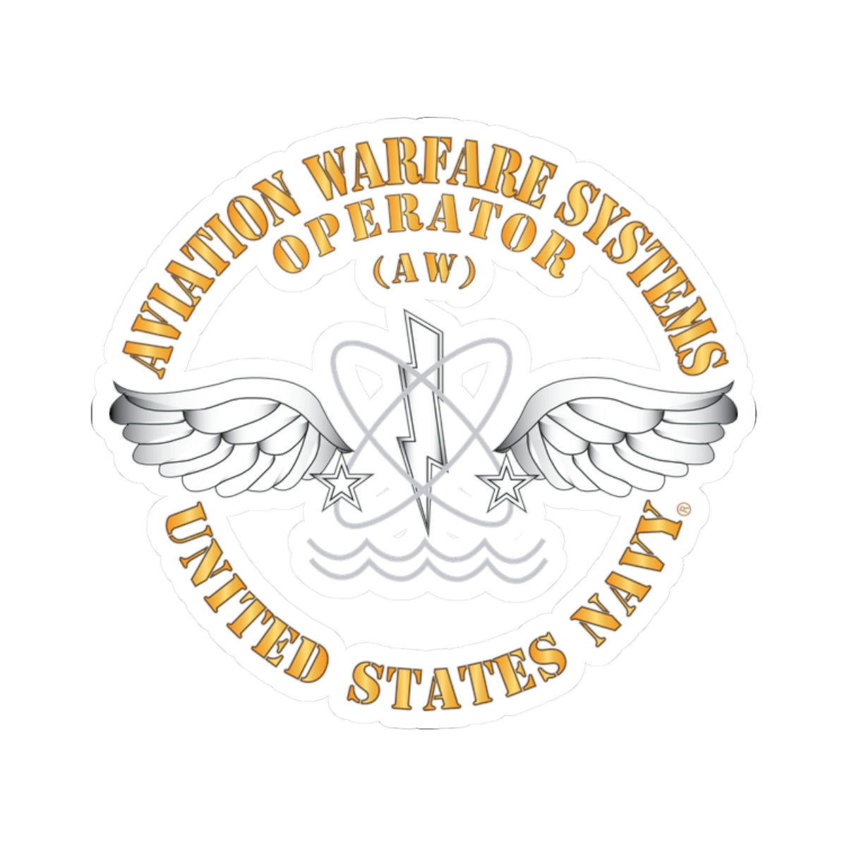 Kiss-Cut Stickers - Navy - Rate - Aviation Warfare Systems Operator (AW)