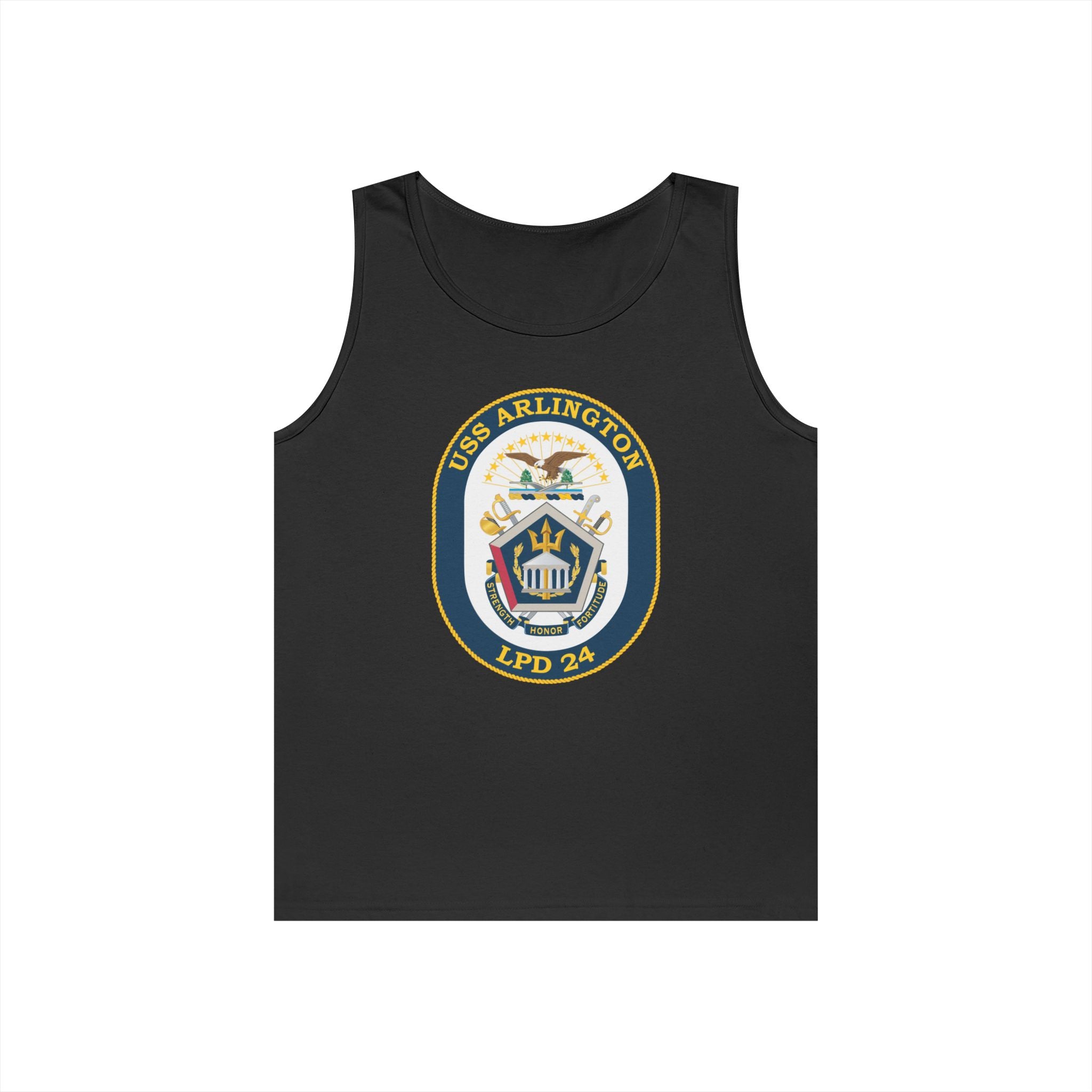 Unisex Heavy Cotton Tank Top - Navy - USS Arlington (LPD-24) wo txt