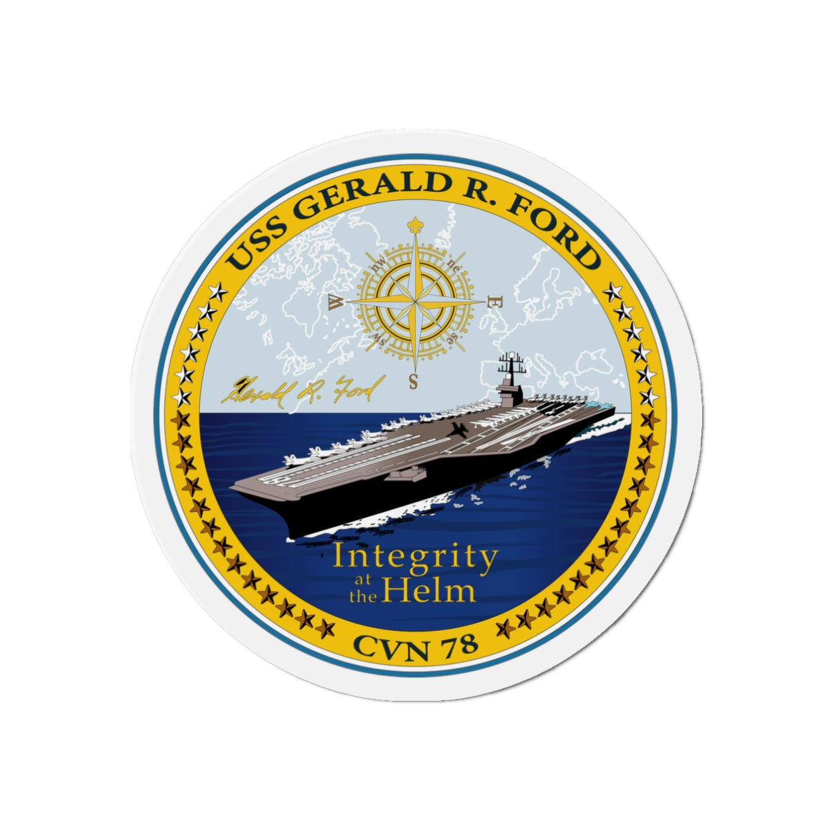 Die-Cut Magnet - Navy - USS Gerald R. Ford (CVN-78) wo txt