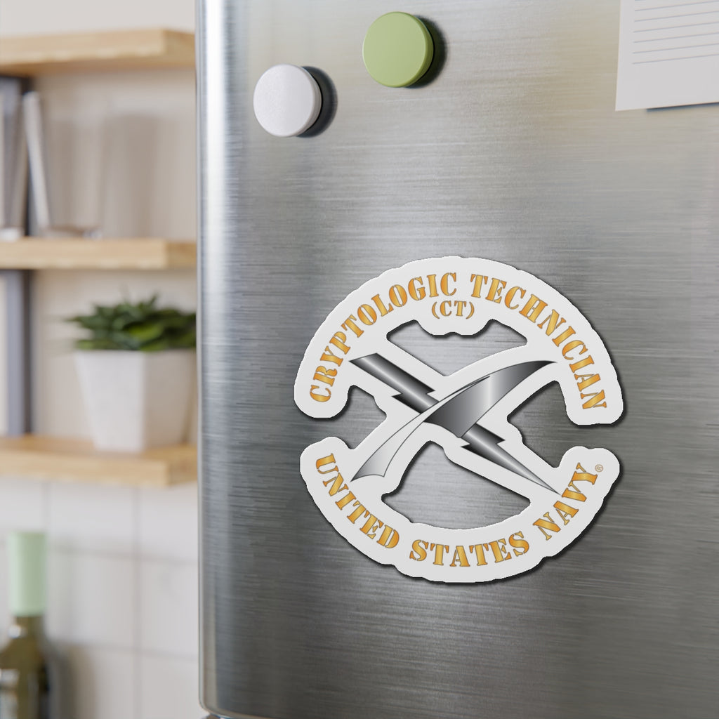 Die-Cut Magnet - Navy - Rate - Cryptologic Technician (CT)