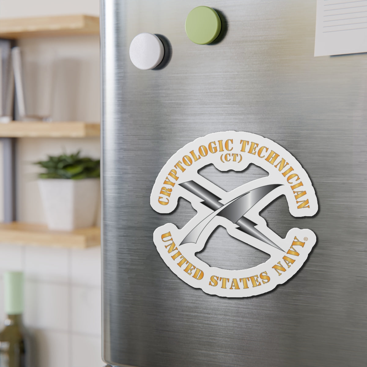 Die-Cut Magnet - Navy - Rate - Cryptologic Technician (CT)