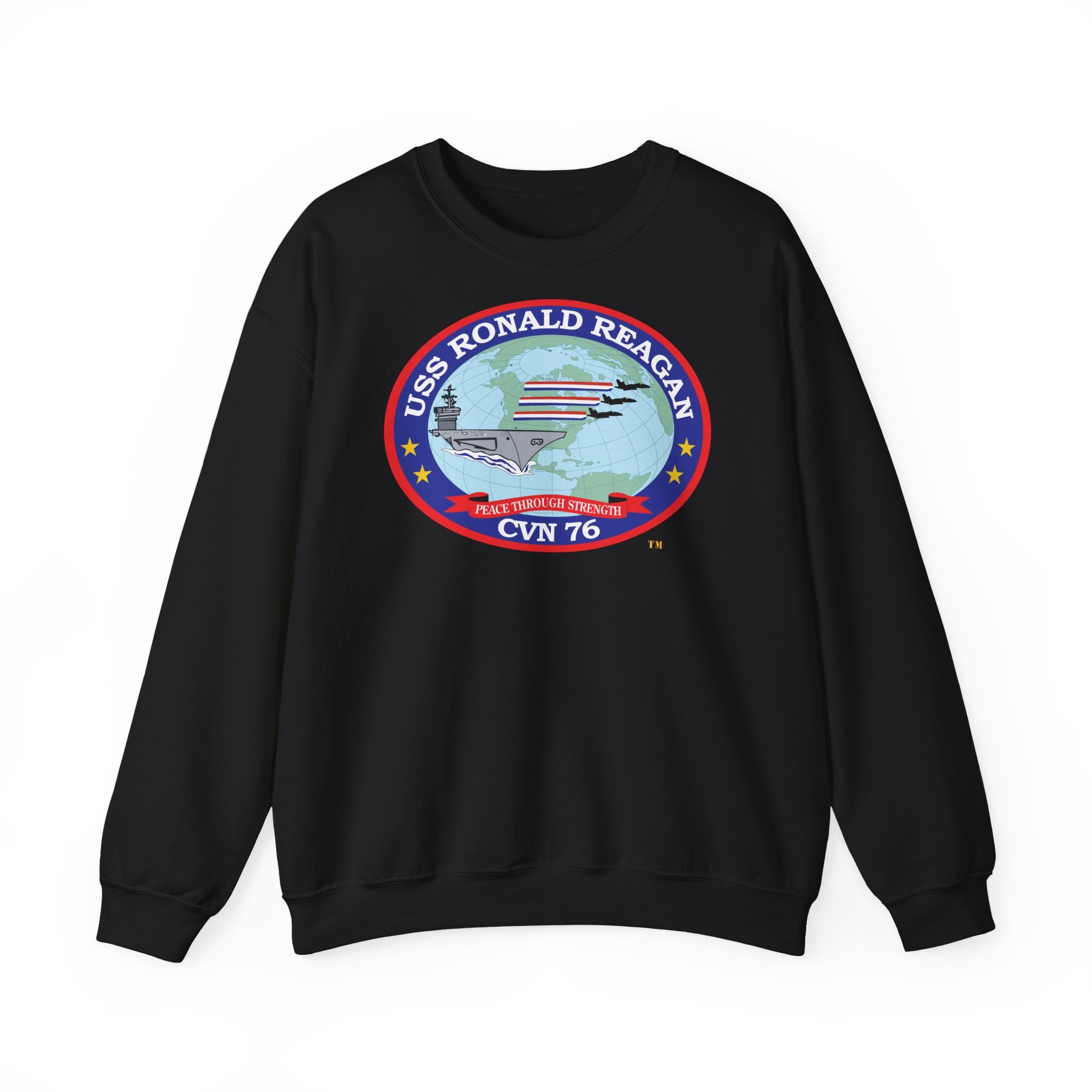 Unisex Heavy Blend™ Crewneck Sweatshirt - Navy - USS Ronald Reagan (CVN-76) wo txt X 300