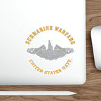 Die-Cut Vinyl Sticker - Navy - Submarine Badge - Silver