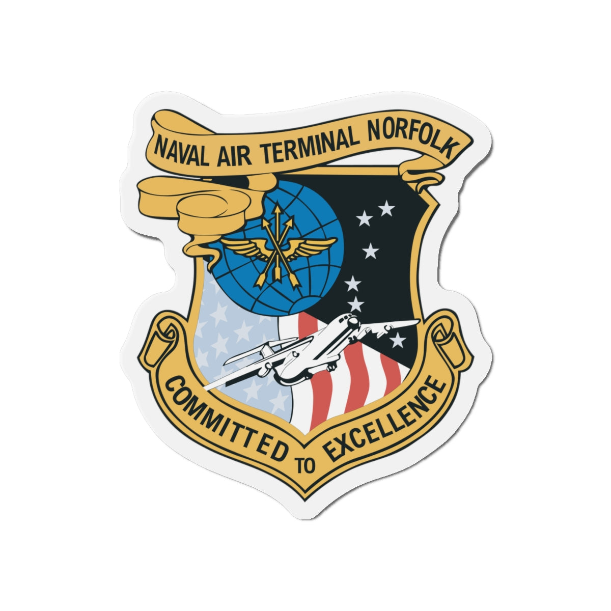 Die-Cut Magnet - Navy - Naval Air Terminal Norfolk wo Txt