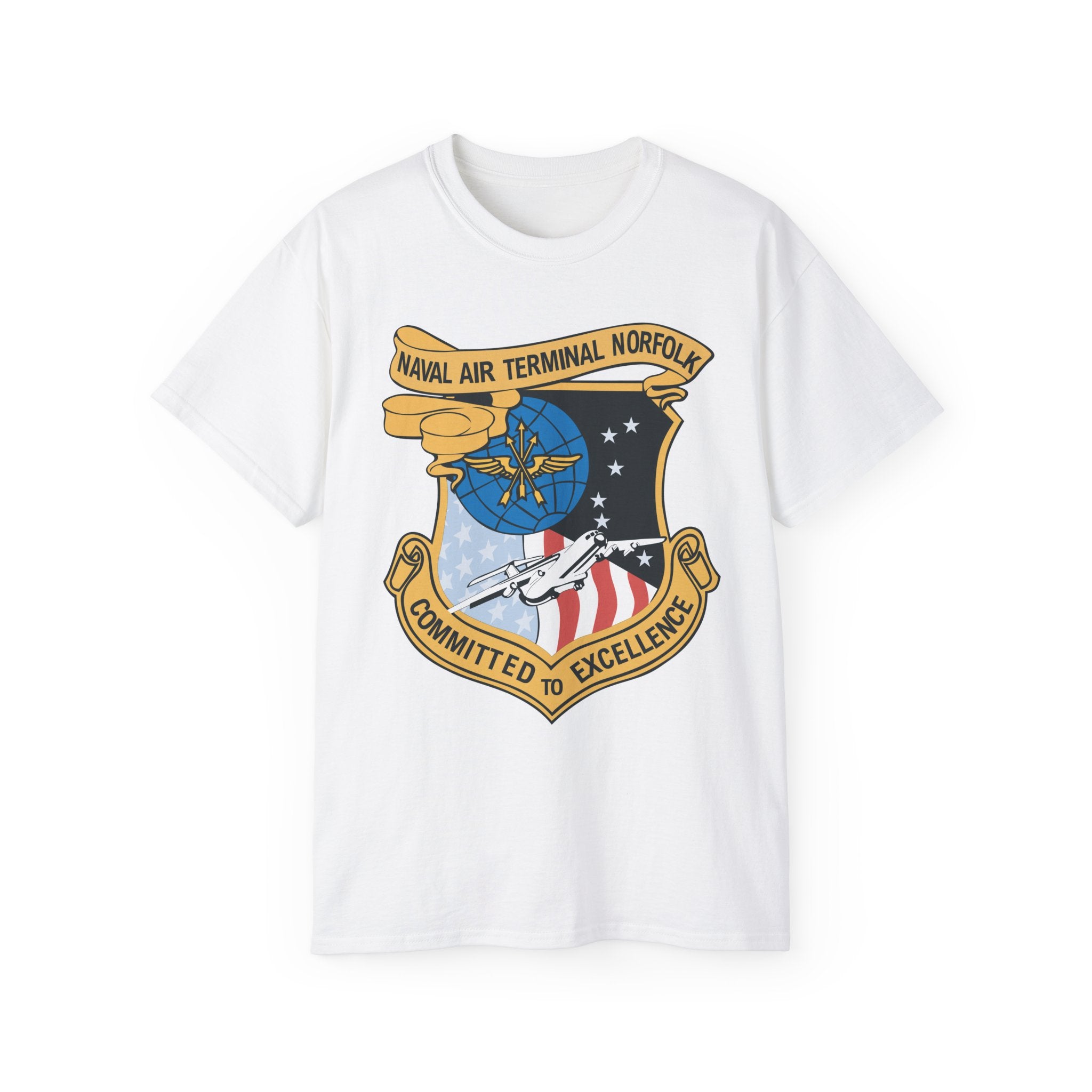 Unisex Ultra Cotton T-Shirt - Navy - Naval Air Terminal Norfolk wo Txt