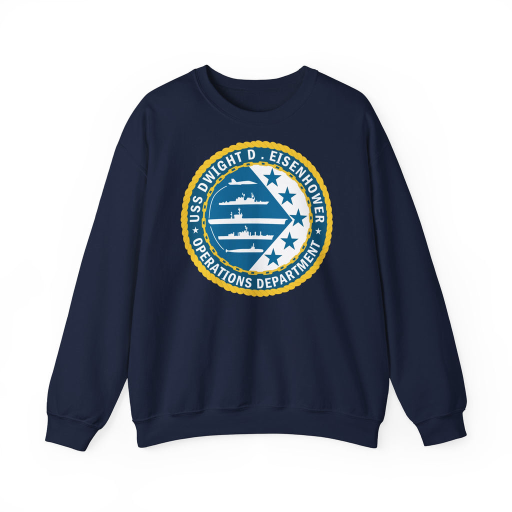 Unisex Heavy Blend™ Crewneck Sweatshirt - Navy - USS Dwight D. Eisenhower (CVN-69) - Operations Department wo txt