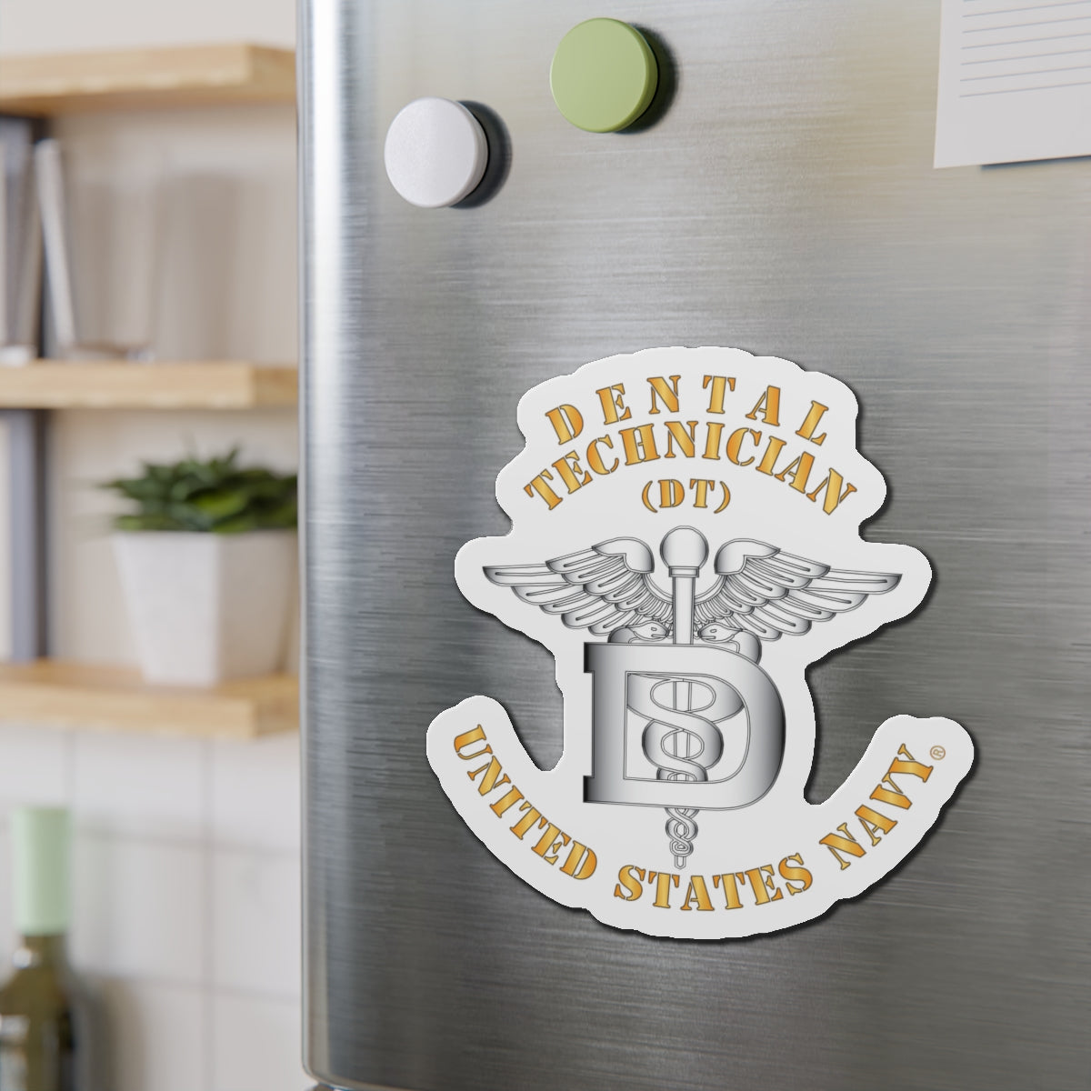 Die-Cut Magnet - Navy - Rate - Dental Technician (DT)