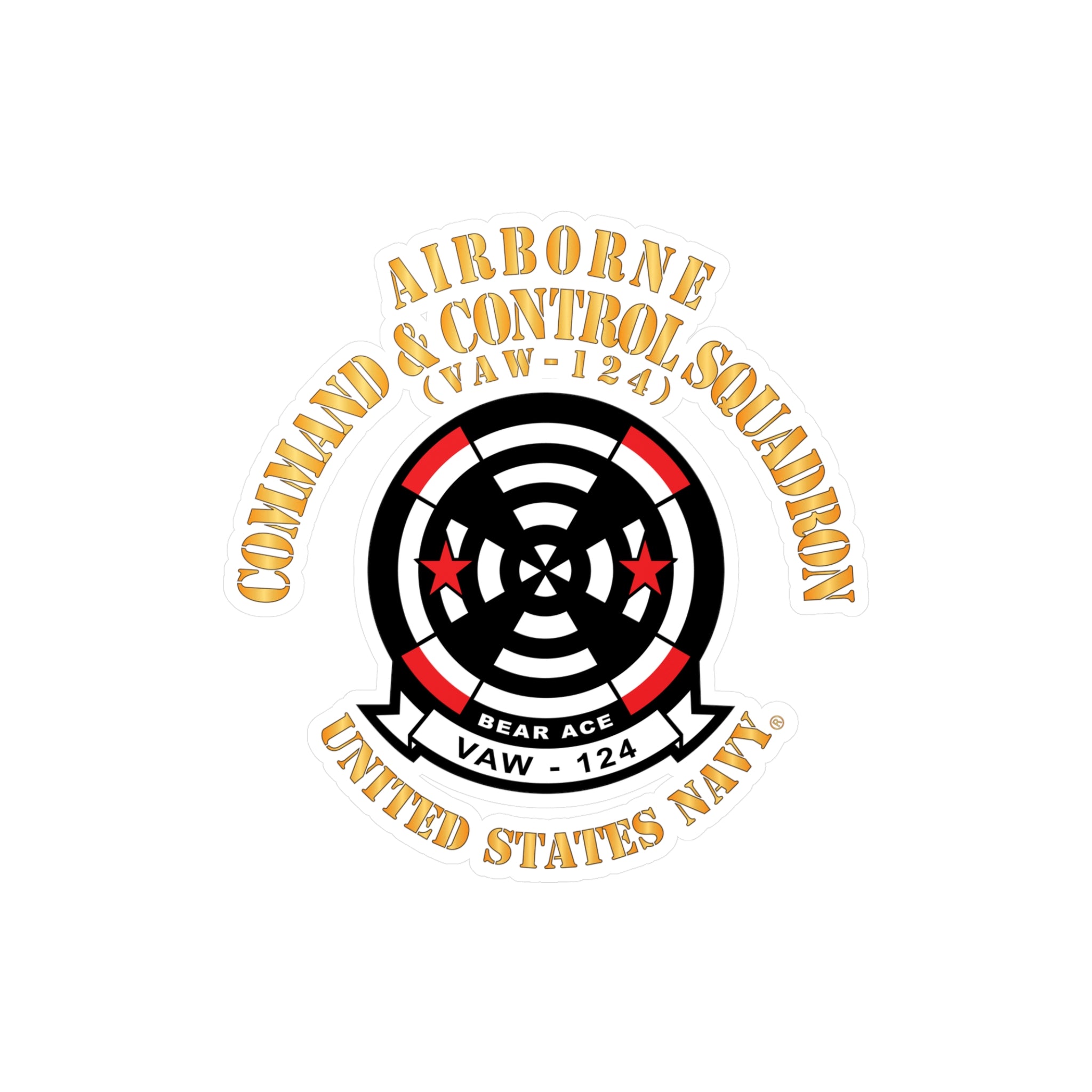Kiss-Cut Vinyl Decal - Navy - Airborne Command & Control Squadron 124 (VAW-124)